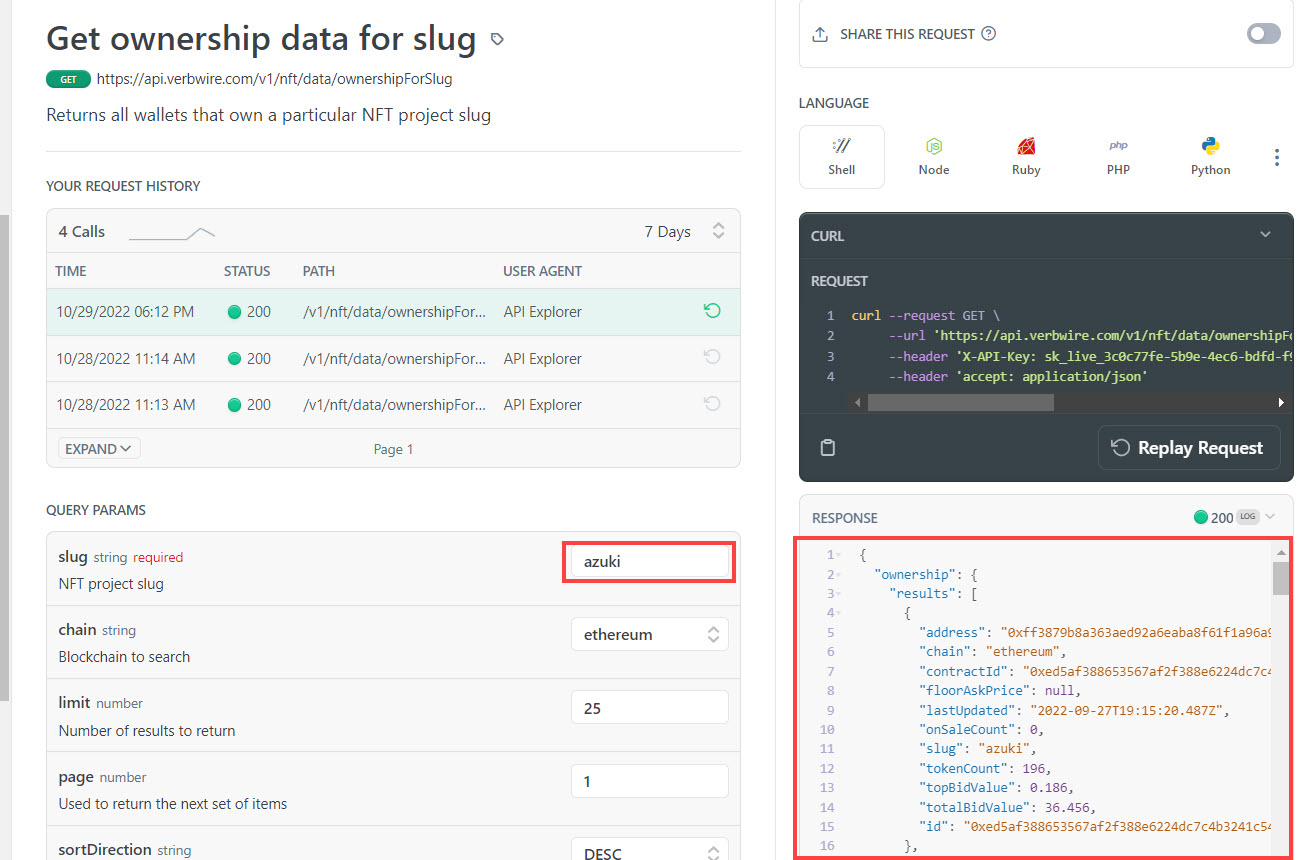 Simple case studies: Retrieving NFT Ownership data